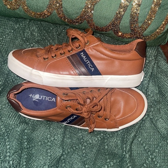 Nautica Garrison Casual Brown Sneakers Men's size 7.5 - Picture 3 of 7